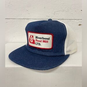 Vintage Denim Riverbend Feed Mill LTD. Trucker SnapBack Hat, OS